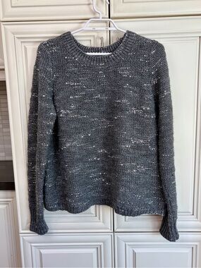 Banana Republic grey and silver sparkly open back sweater